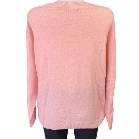 WOOLEN BLOOM WOOL BLEND PINK KNIT SWEATER OVERSIZED‎ ROUND NECK RIBBED TOP SZ S - Picture 5 of 10